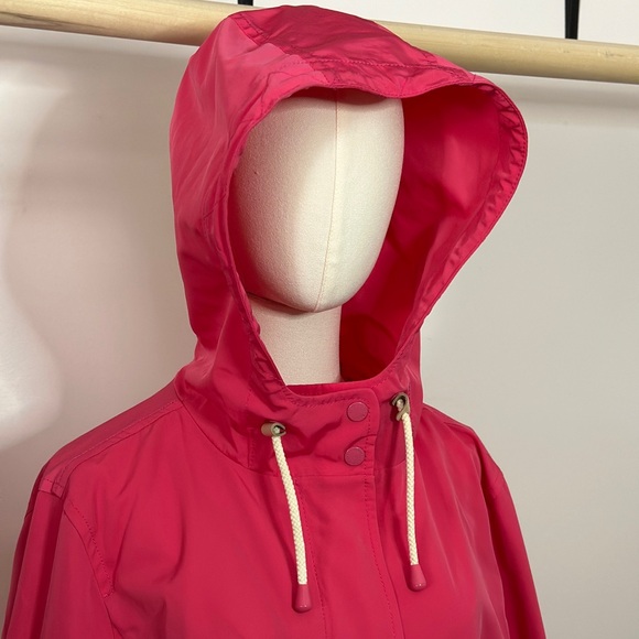 Talbots Coated Canvas Rain Anorak XL Pink Jacket Coat Hooded - Picture 2 of 16